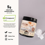 Mezcla en vaso con agua mostrando cómo Earth Fed Muscle se disuelve sin grumos