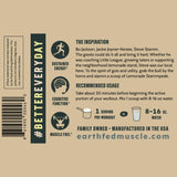 Earth Fed Muscle bote junto a una referencia de tamaño para escala exacta