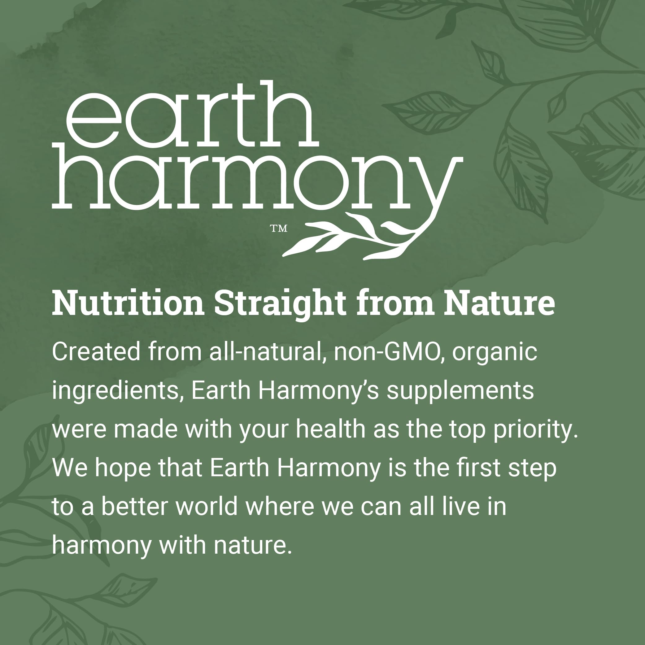 Earth Harmony Naturals etiqueta del producto con información de concentración y fecha de caducidad para confianza