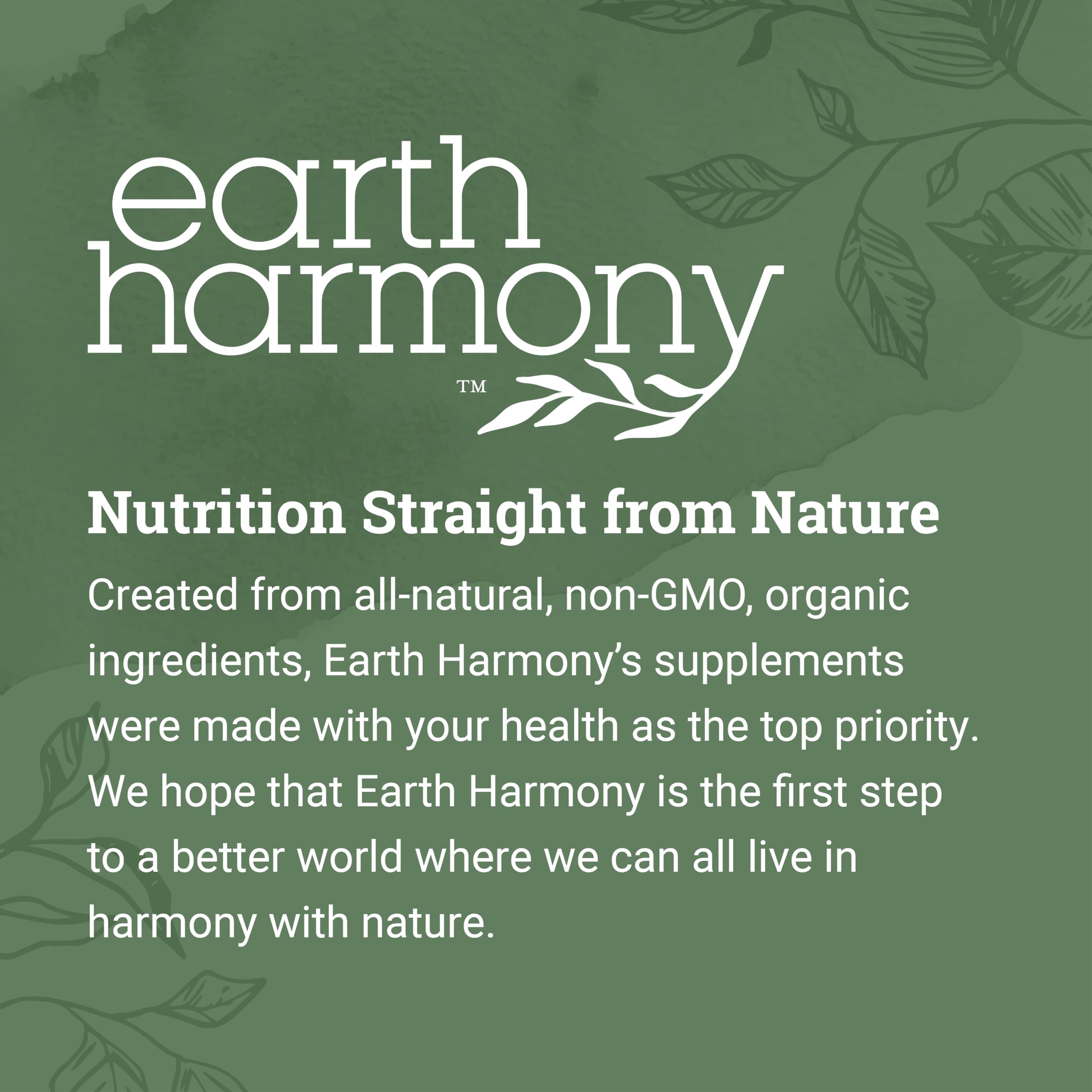 Earth Harmony Naturals sello GMP en envase que transmite calidad
