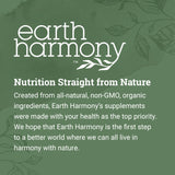Earth Harmony Naturals sello GMP en envase que transmite calidad