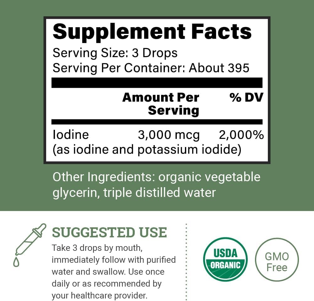 Earth Harmony Naturals detalle del gotero y solución indicando dosificación precisa
