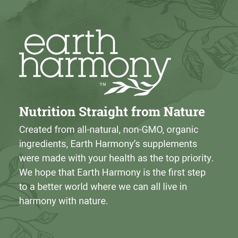 Earth Harmony Naturals comparación de tamaño del frasco junto a una mano para referencia