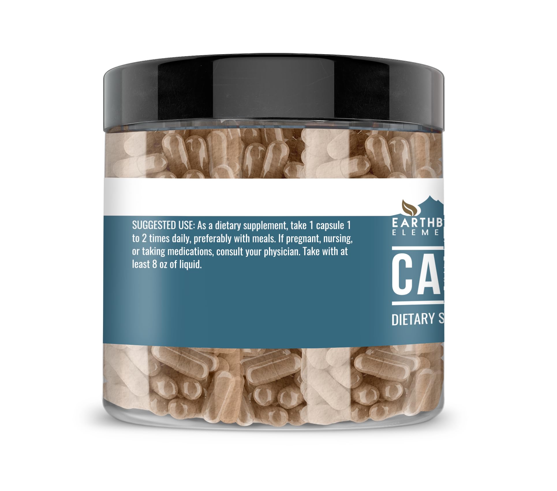 Cápsula de Earthborn Elements cacao en la mano para comparar tamaño y facilidad de uso