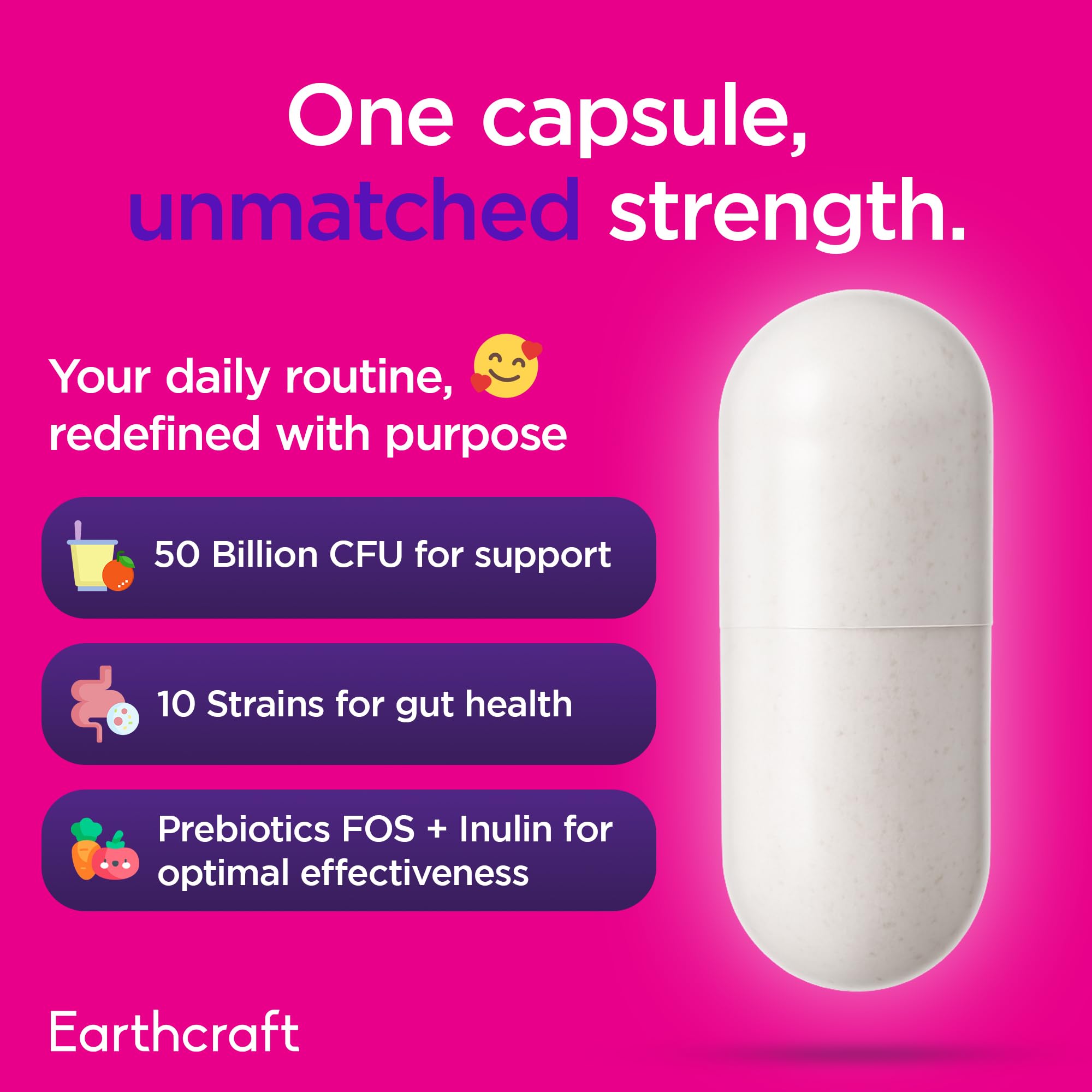 Earthcraft polvo de prebióticos inulina y FOS que nutre bacterias beneficiosas