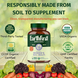 EarthFirst Organic insignias de certificación USDA Organic y CCOF visibles