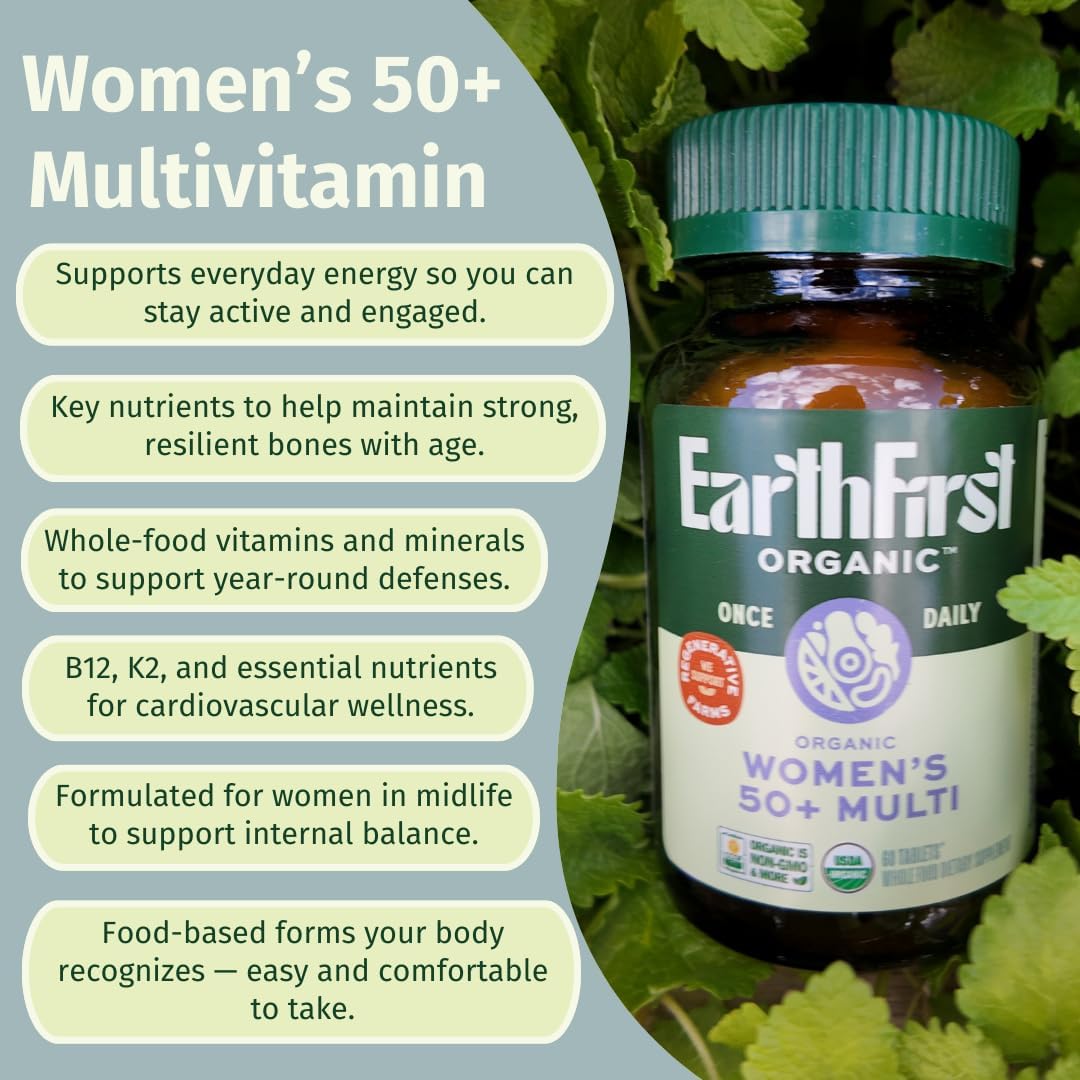 EarthFirst Organic ingredientes limón, mango y espirulina como fuentes orgánicas