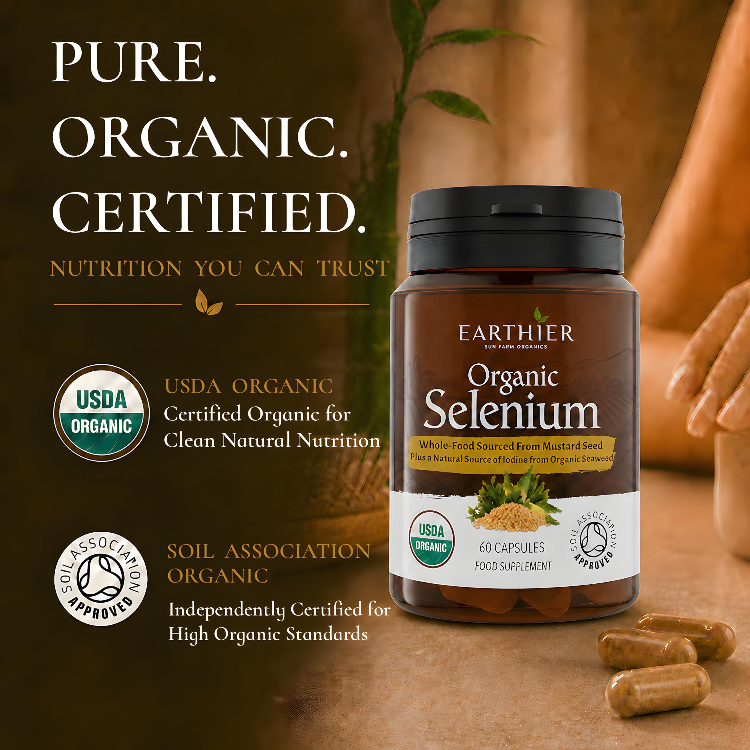 Earthier detalle de extracto de bambú destacando origen vegetal y pureza
