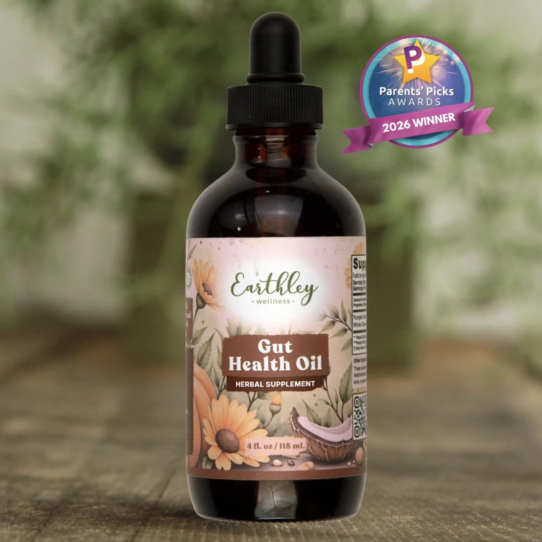 Ingredientes clavo y caléndula junto al frasco Earthley Wellness, apoyo herbal