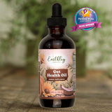 Ingredientes clavo y caléndula junto al frasco Earthley Wellness, apoyo herbal