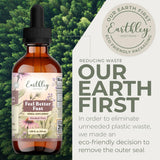 Earthley Wellness botella de vidrio 1.69 oz destacando presentación compacta
