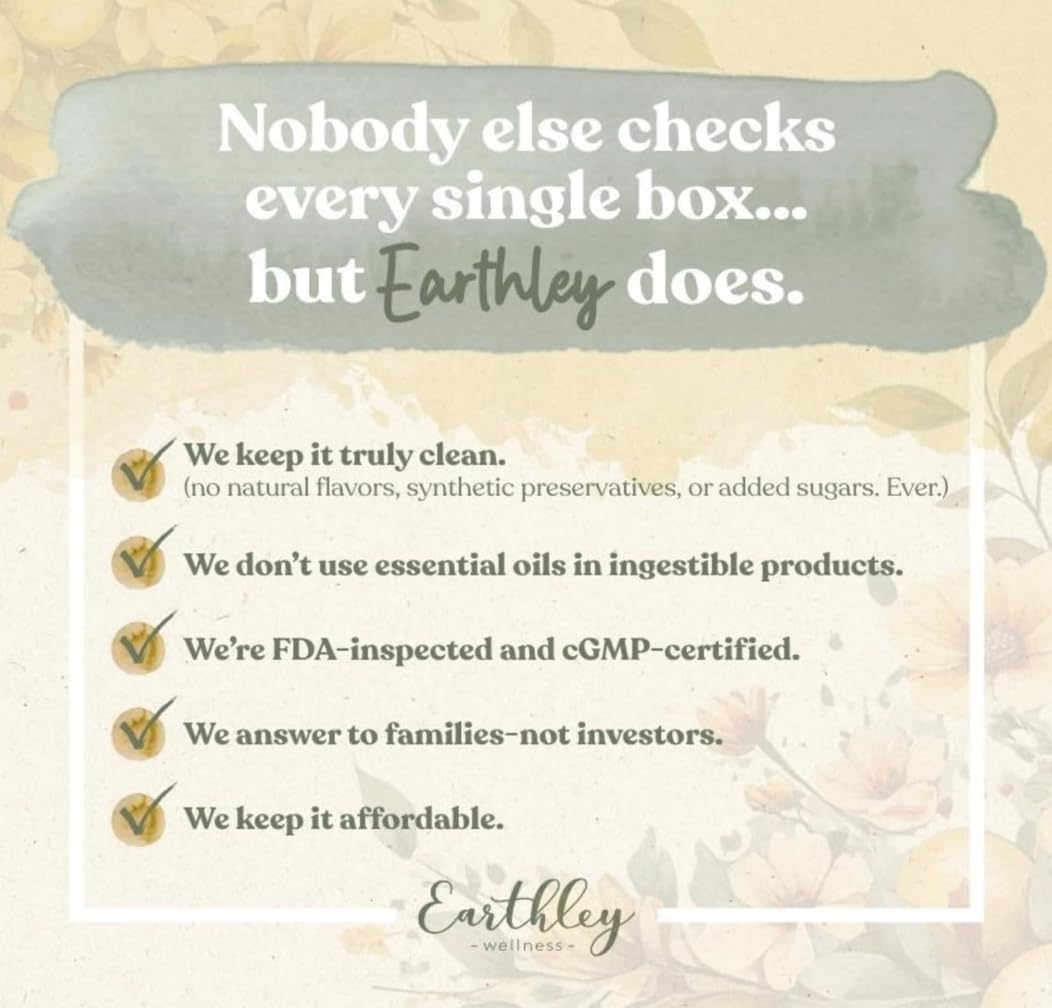 Earthley Wellness sello de laboratorio tercero que indica pruebas de metales