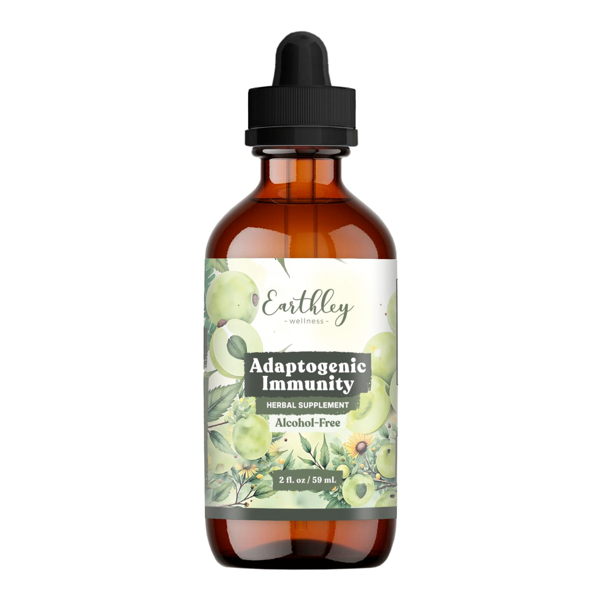 Earthley Wellness envase frontal de Adaptogenic Immunity mostrando diseño y tamaño