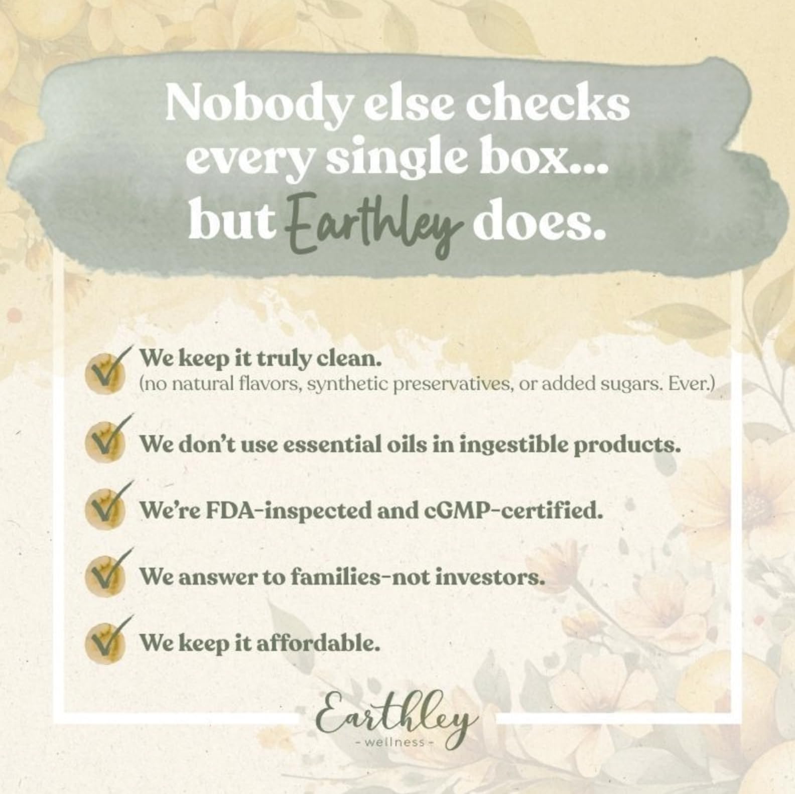 Earthley Wellness hierbas orgánicas en primer plano resaltando pureza