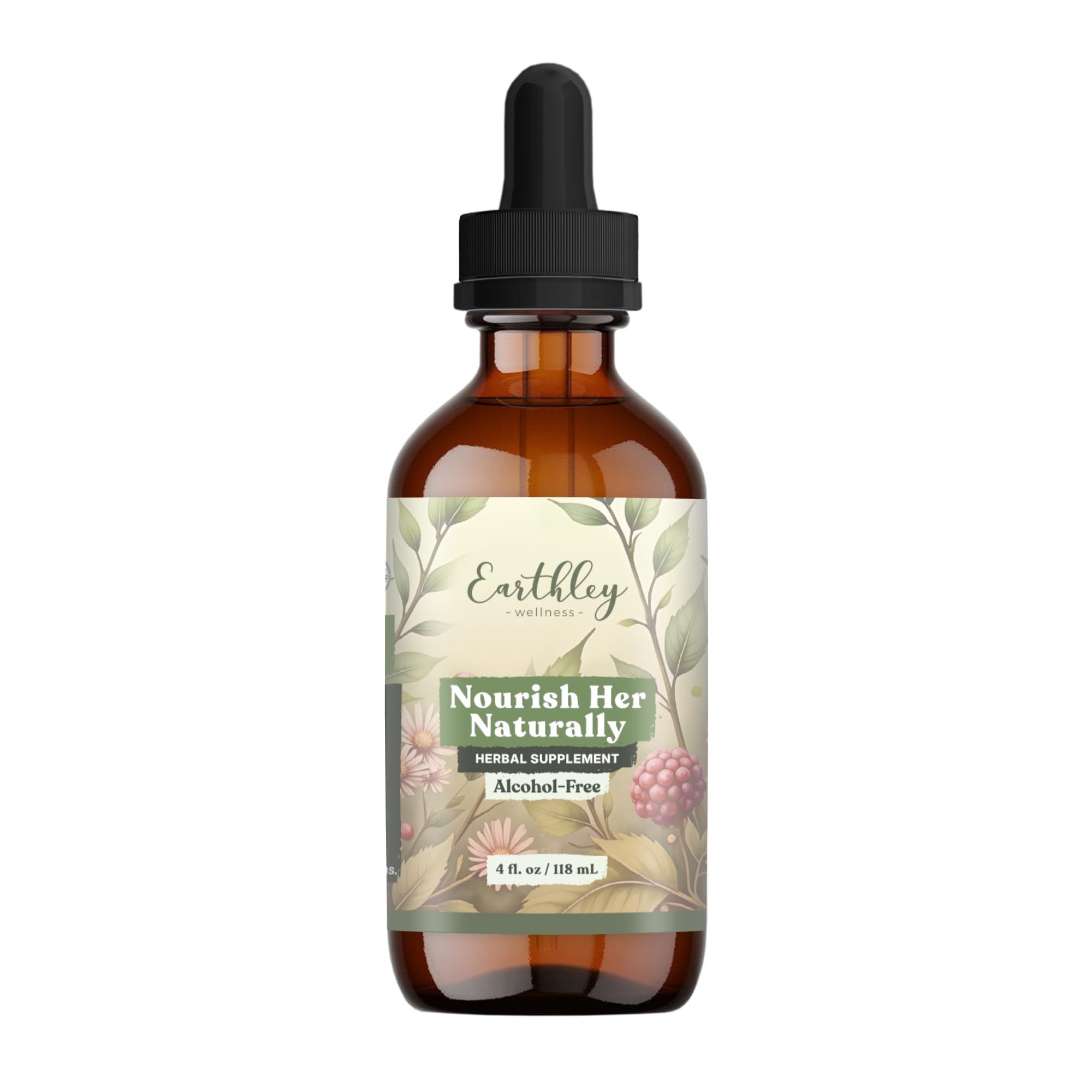 Earthley Wellness frasco frente mostrando etiqueta clara y beneficios