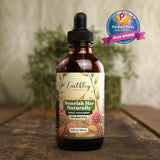 Earthley Wellness frasco junto a una regla para demostrar tamaño 4oz