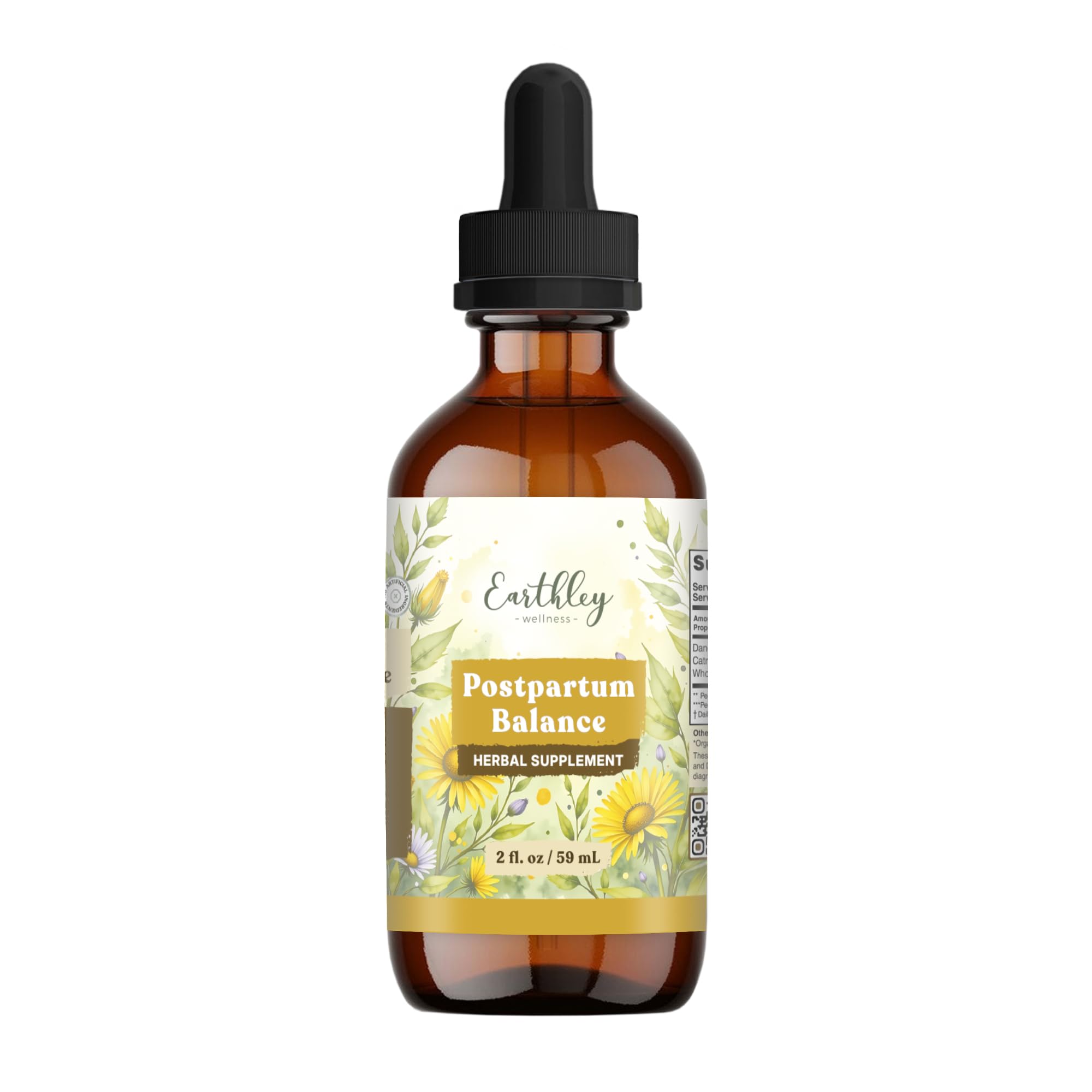 Earthley Wellness frasco frontal mostrando etiqueta clara y confianza