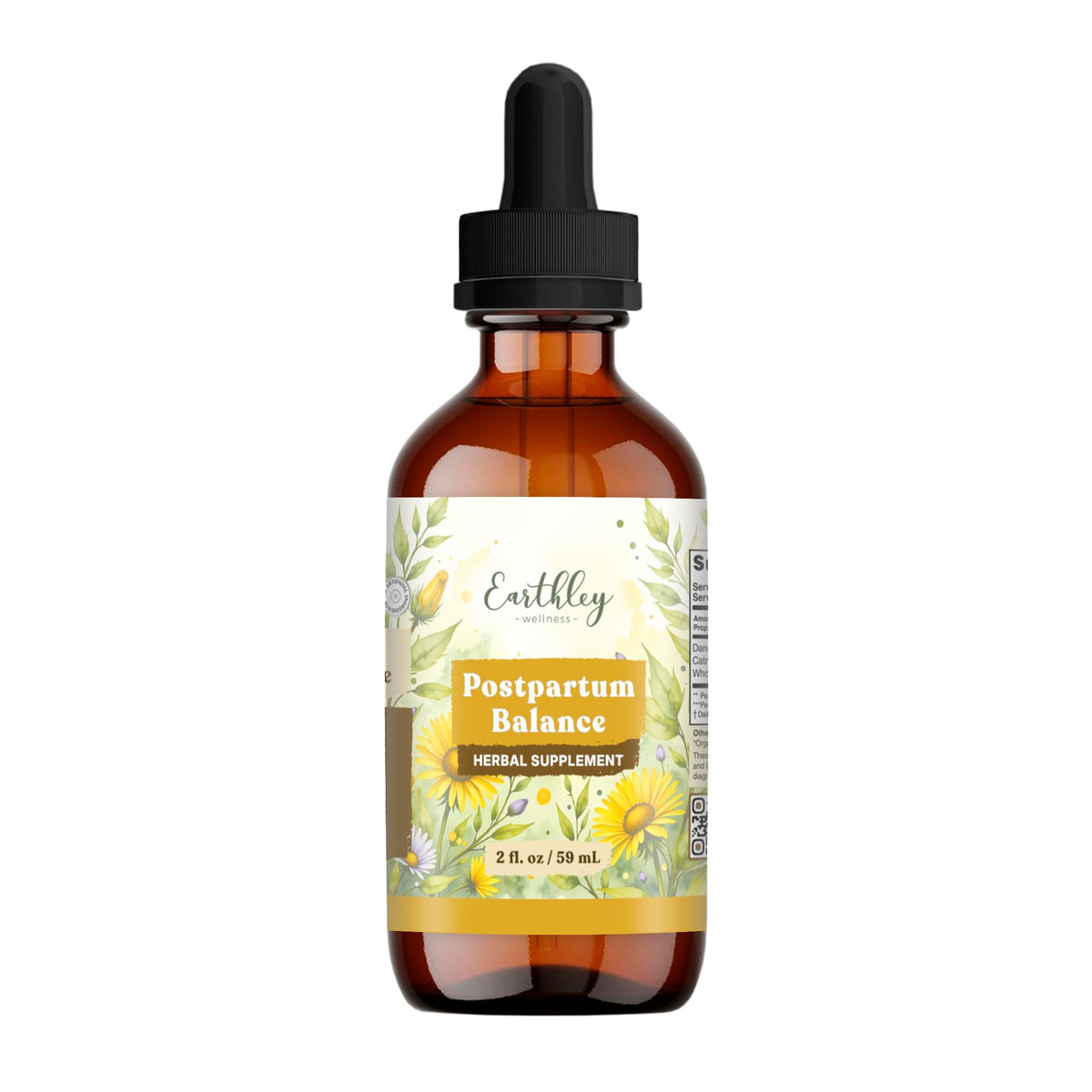 Earthley Wellness frasco frontal mostrando etiqueta clara y confianza