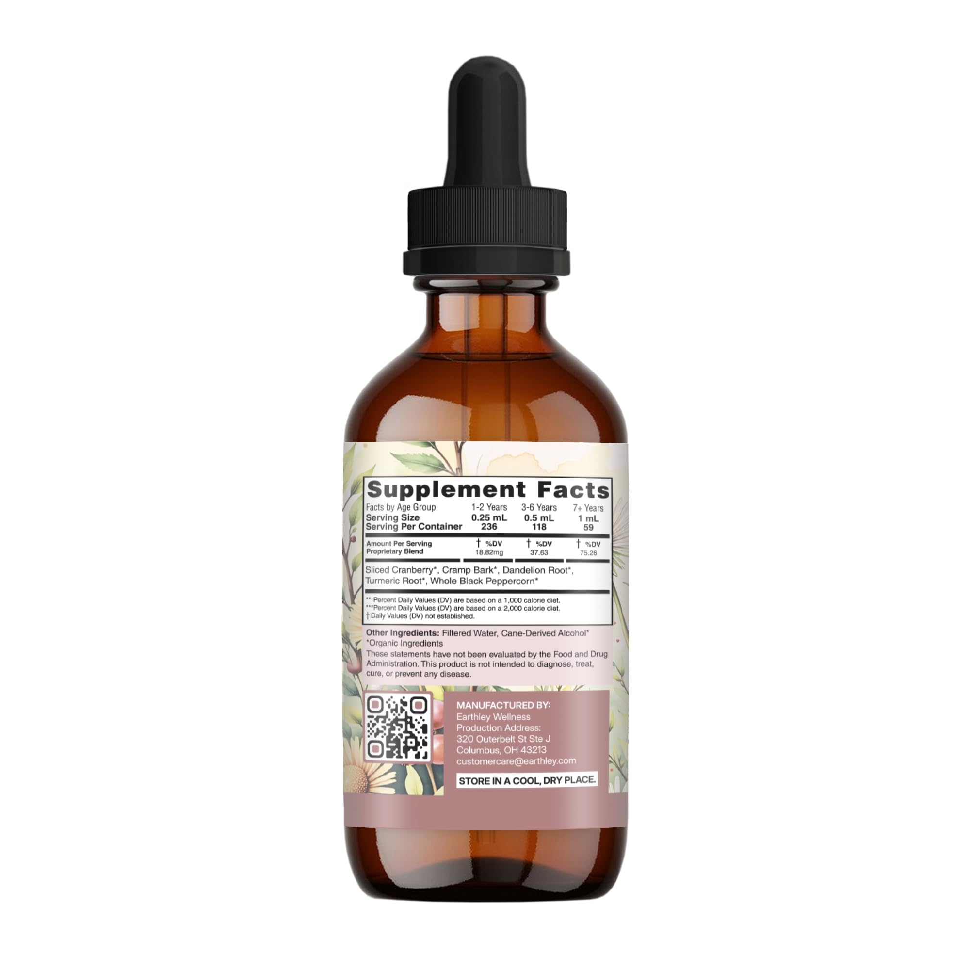 Earthley Wellness UT Relief etiqueta detallada con ingredientes visibles y beneficios claros
