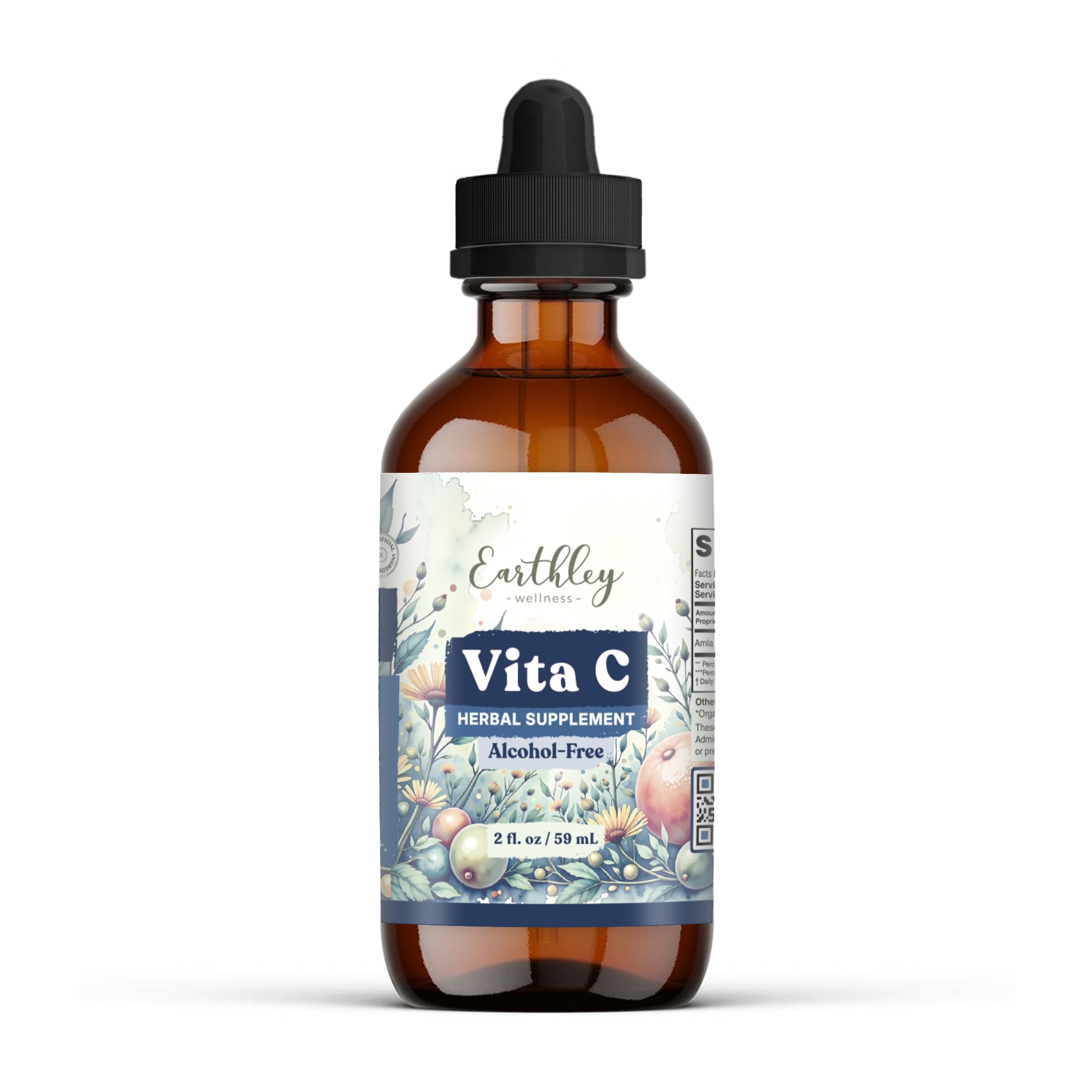 Earthley Wellness envase frontal de Vita-C mostrando diseño y tamaño, ideal para elección informada