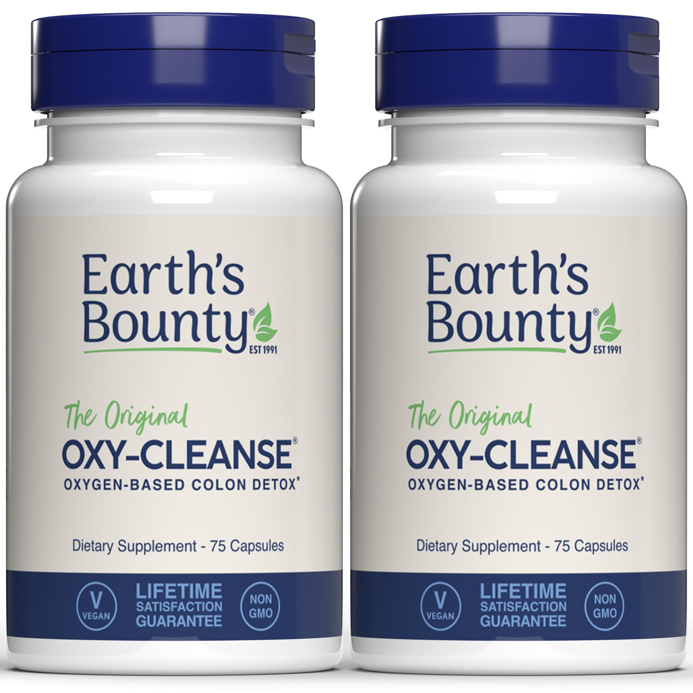 Earth's Bounty frasco Oxy-Cleanse vista frontal, limpieza suave visible
