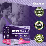 EAS Myoplex batido en vaso listo para beber tras ejercicio, recupera energía