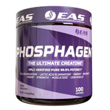 EAS Phosphagen envase frontal mostrando 100 porciones y pureza 99.9%