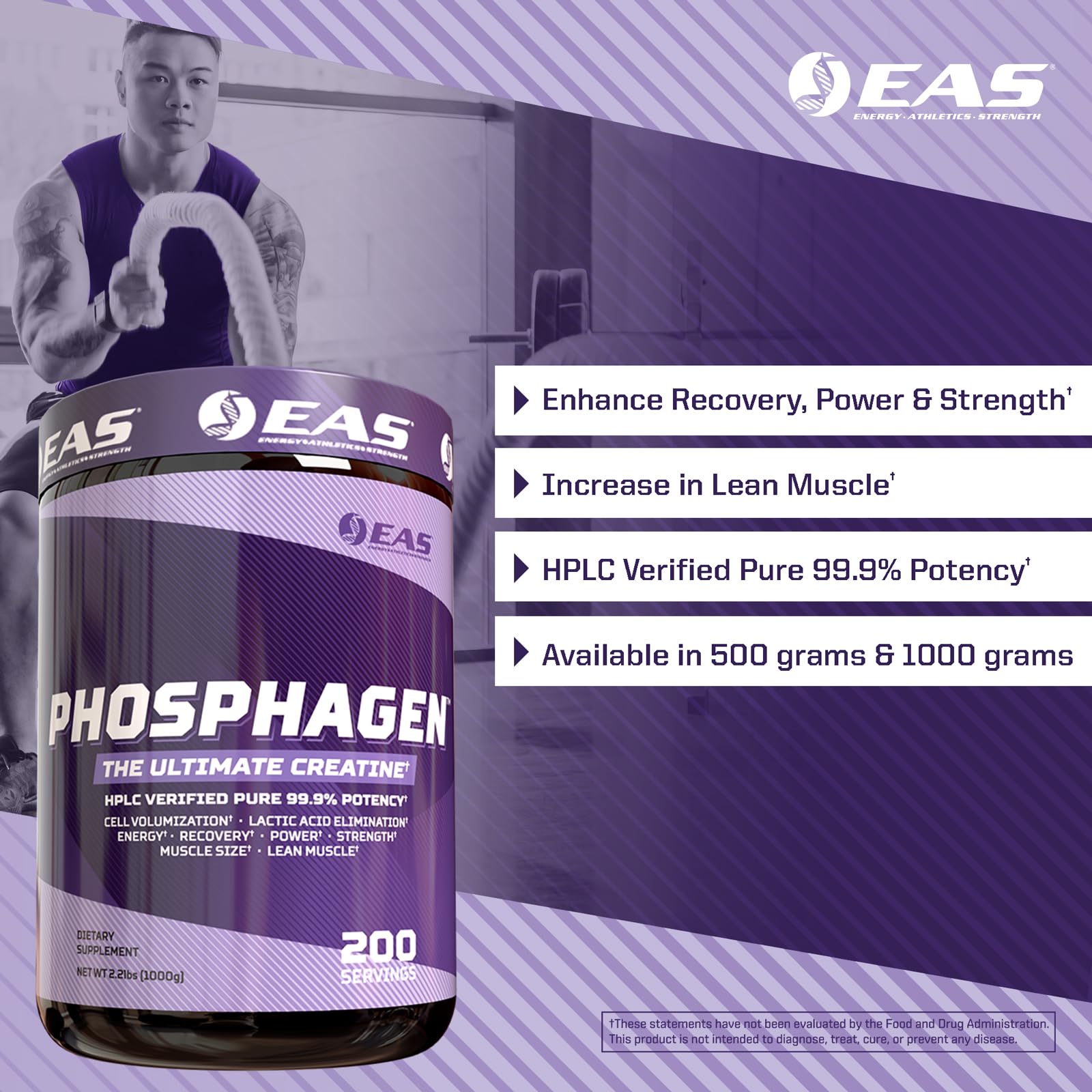 EAS Phosphagen mezclado en batido, facilitando recuperación y conveniencia