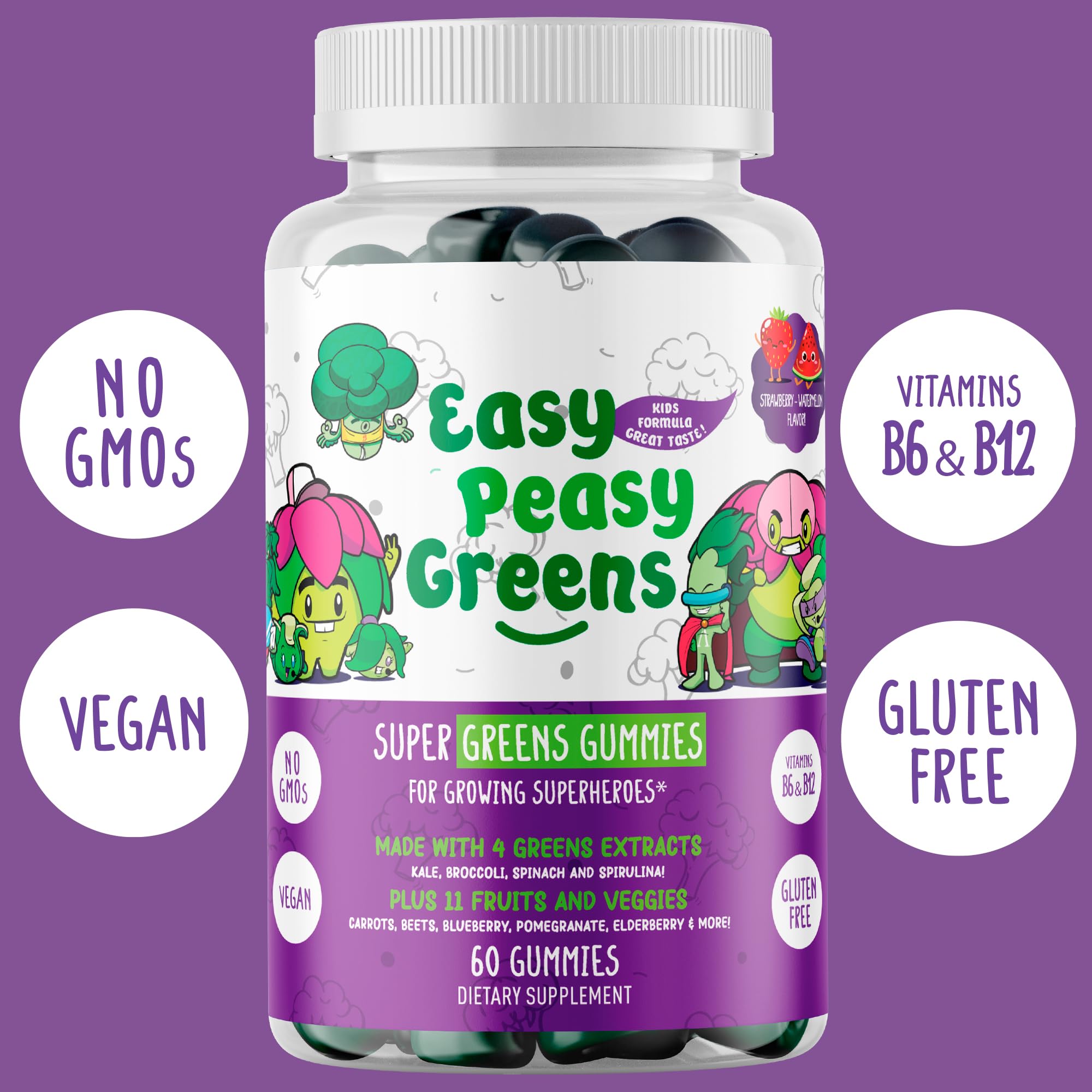 EasyPeasyGreens comparación de tamaño con mano que muestra porción
