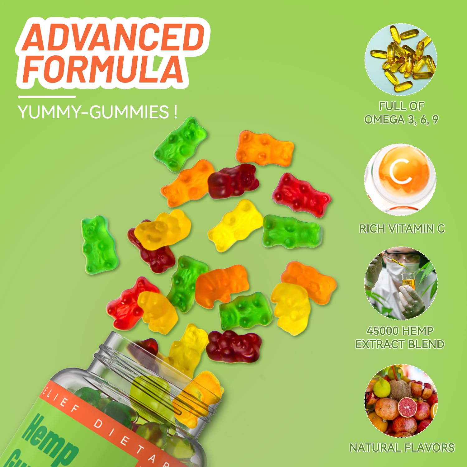 EAZGOO frasco abierto con gomitas apiladas listo para consumo