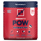 EBOOST POW frente del envase mostrando sabor Patriot Pop y facilidad de uso