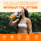 EBOOST vaso efervescente en uso para energía y hidratación rápida
