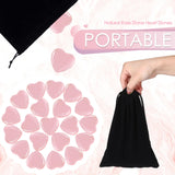 Ecation bolsa de franela abierta con corazones de cuarzo rosa lista para regalar