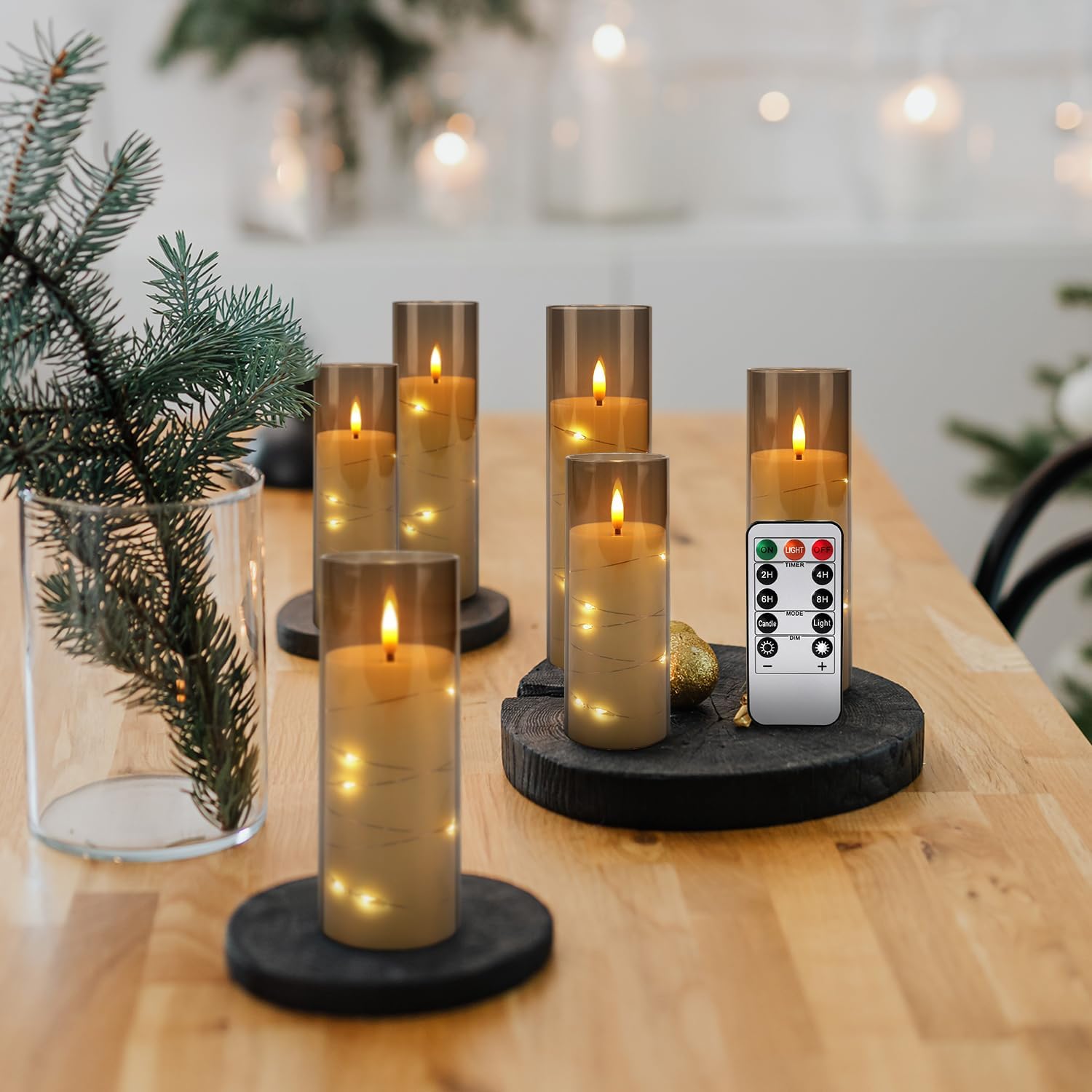 ECLHTLNY velas en centro de mesa para bodas, seguridad y elegancia