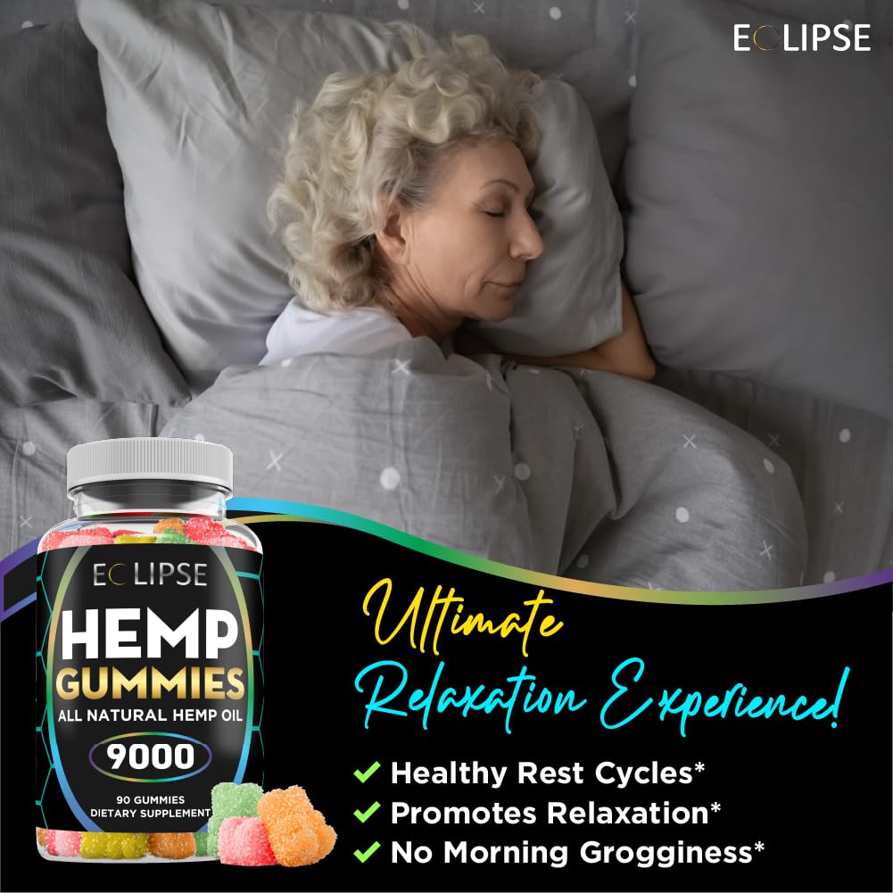 Detalle de textura de las Eclipse Hemp gummies y apariencia atractiva