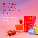 Eco Drink preparado en vaso con agua resaltando hidratación y sabor