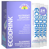 EcoDrink Lily of The Desert frontal del empaque mostrando 24 sobres y beneficios