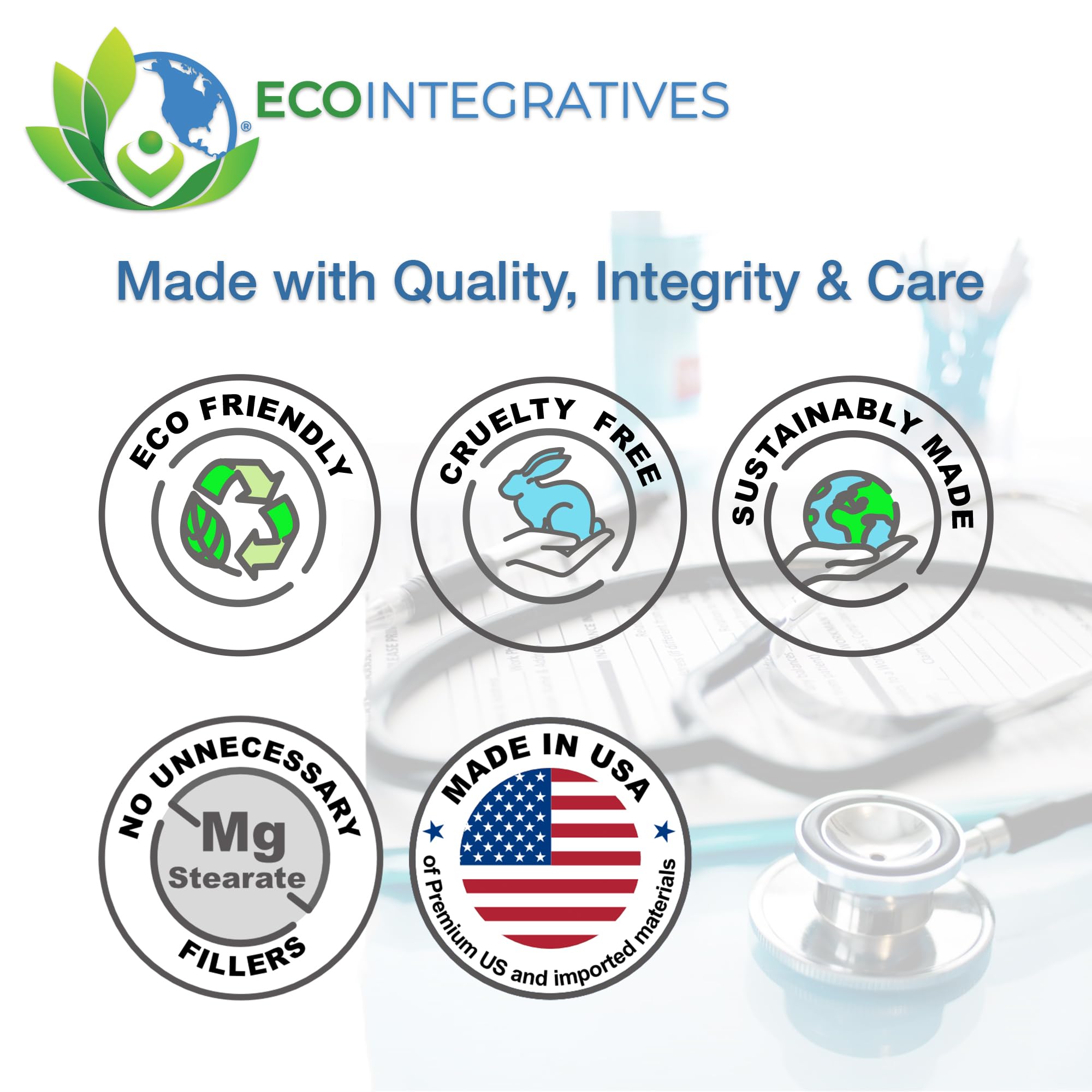 EcoIntegratives sello GMP en envase que transmite confianza y calidad