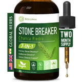 ECOLINIA frasco frontal de Stone Breaker gotas mostrando el envase y beneficio de apoyo renal