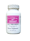Ecological Formulas Allithiamine frasco frontal mostrando 60 cápsulas y etiquetado claro