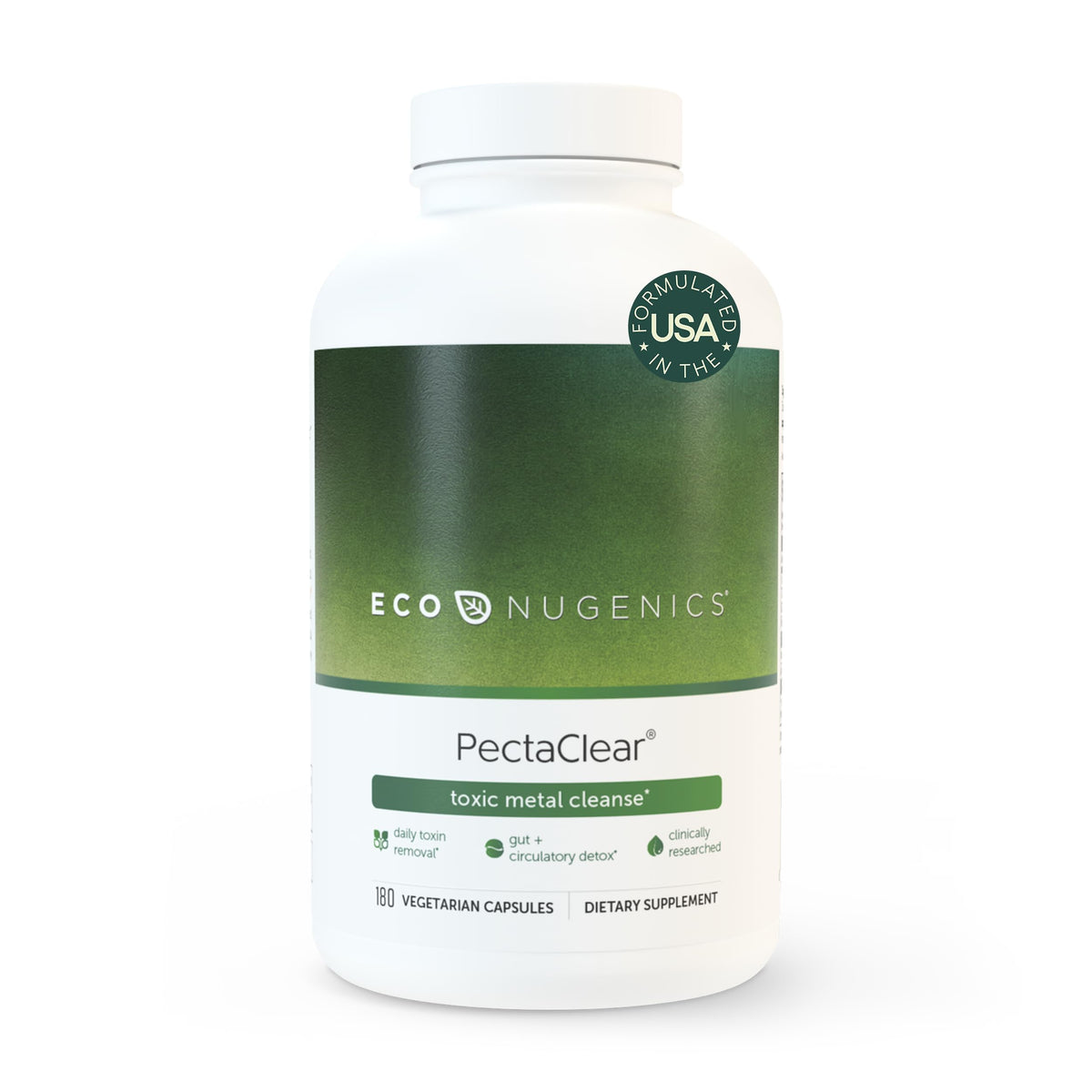 EcoNugenics PectaClear frente del producto mostrando envase y beneficio detox