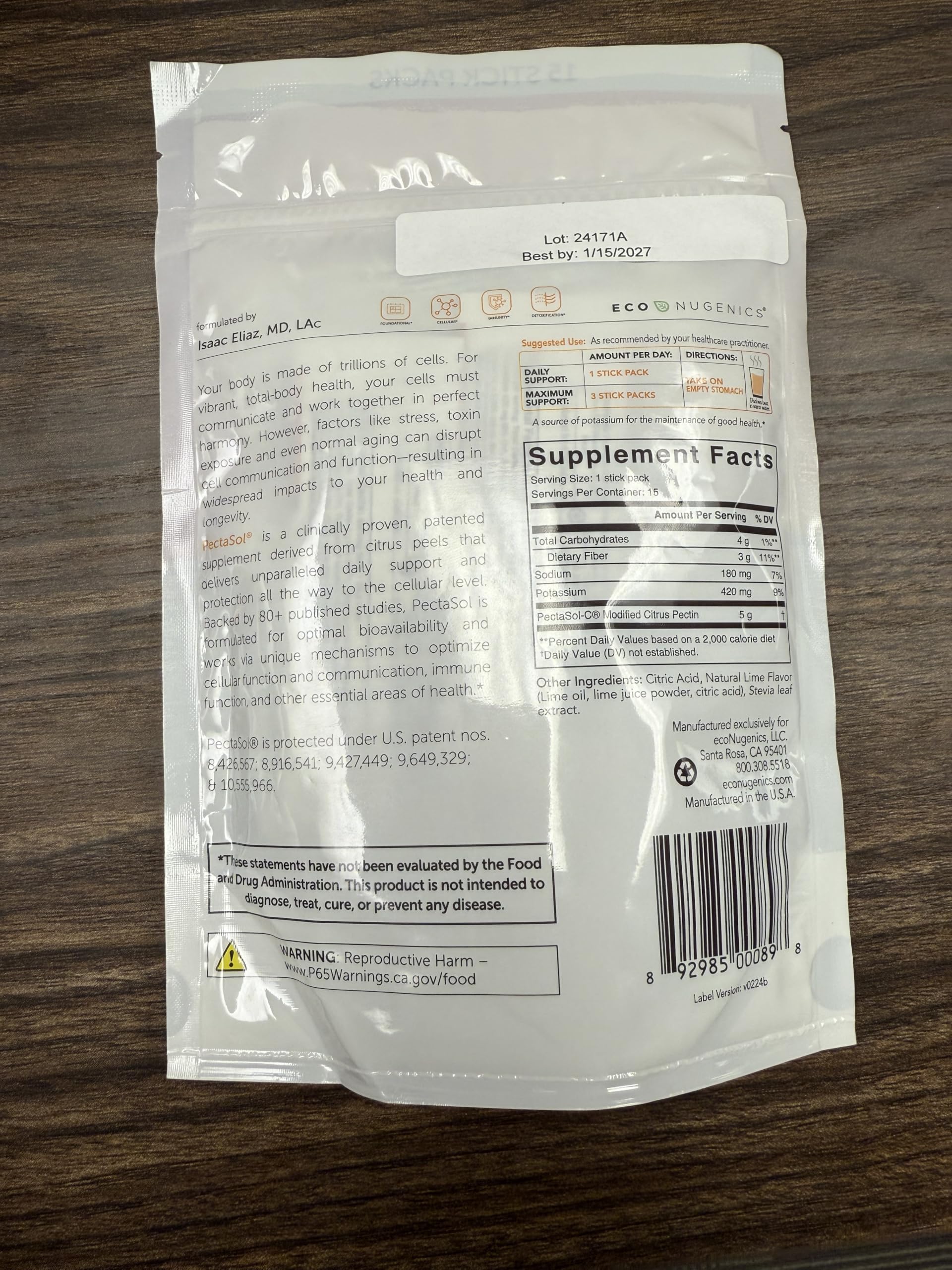 EcoNugenics PectaSol en botella reutilizable ideal para viajes