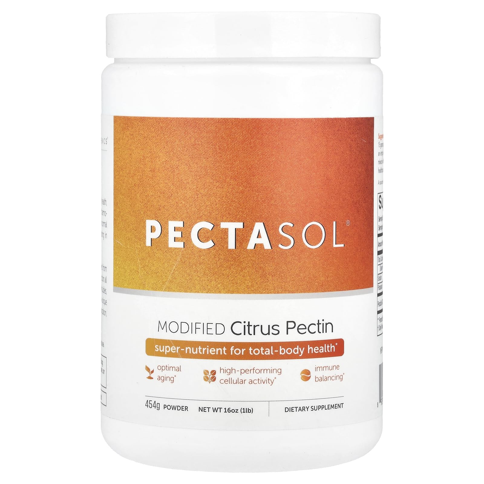 EcoNugenics PectaSol frasco delantero mostrando etiqueta y beneficios