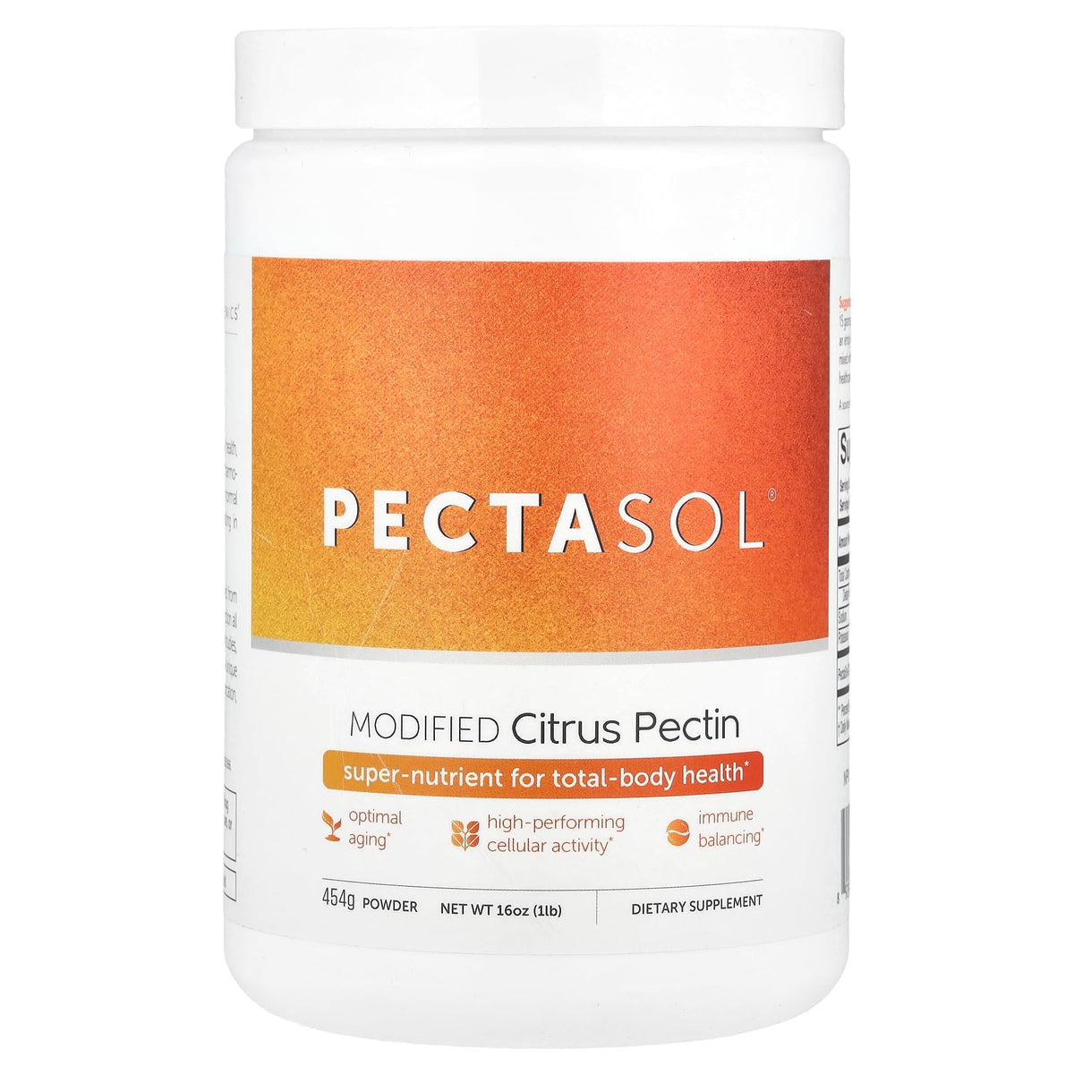 EcoNugenics PectaSol frasco delantero mostrando etiqueta y beneficios