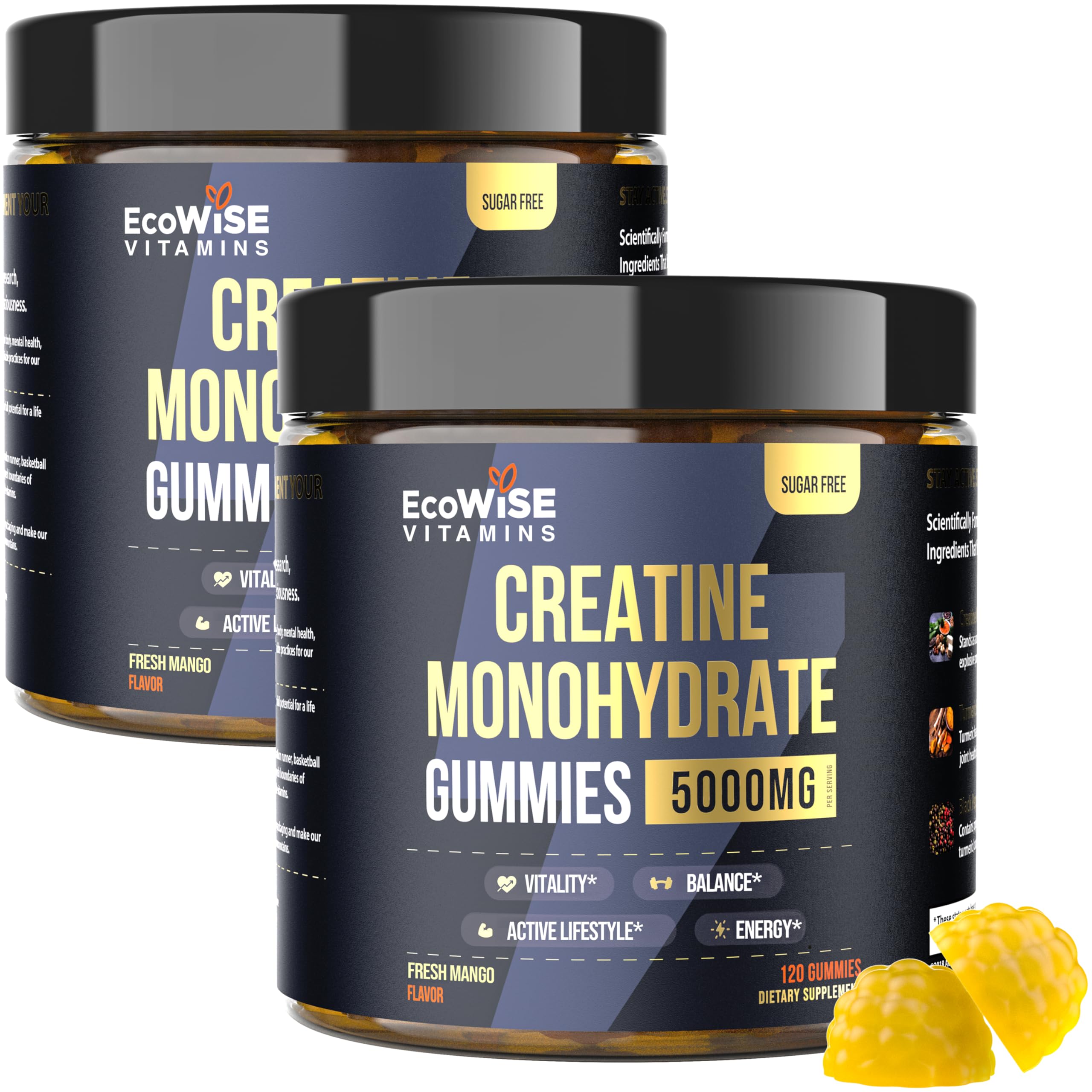 ECOWISE VITAMINS frente del envase mostrando información de producto y ventaja práctica