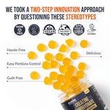 ECOWISE VITAMINS gomita cortada mostrando interior y dosificación visual