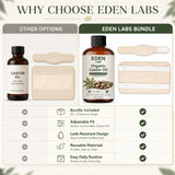 Eden Labs Castor Oil ambiente de baño relajante que sugiere rutina nocturna