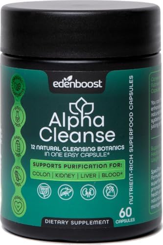 EdenBoost envase frontal mostrando AlphaCleanse y beneficio de apoyo hepático