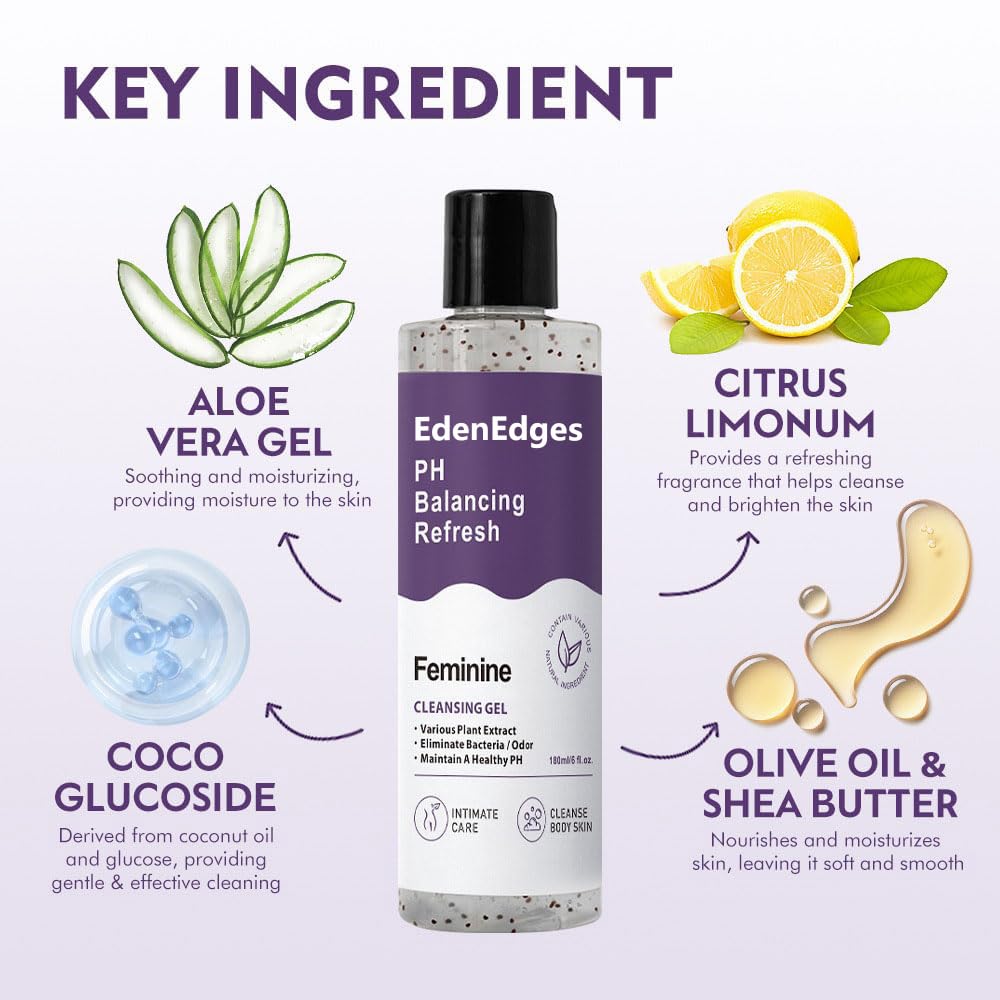 EdenEdges ingredientes naturales como aloe y manteca de karité en primer plano