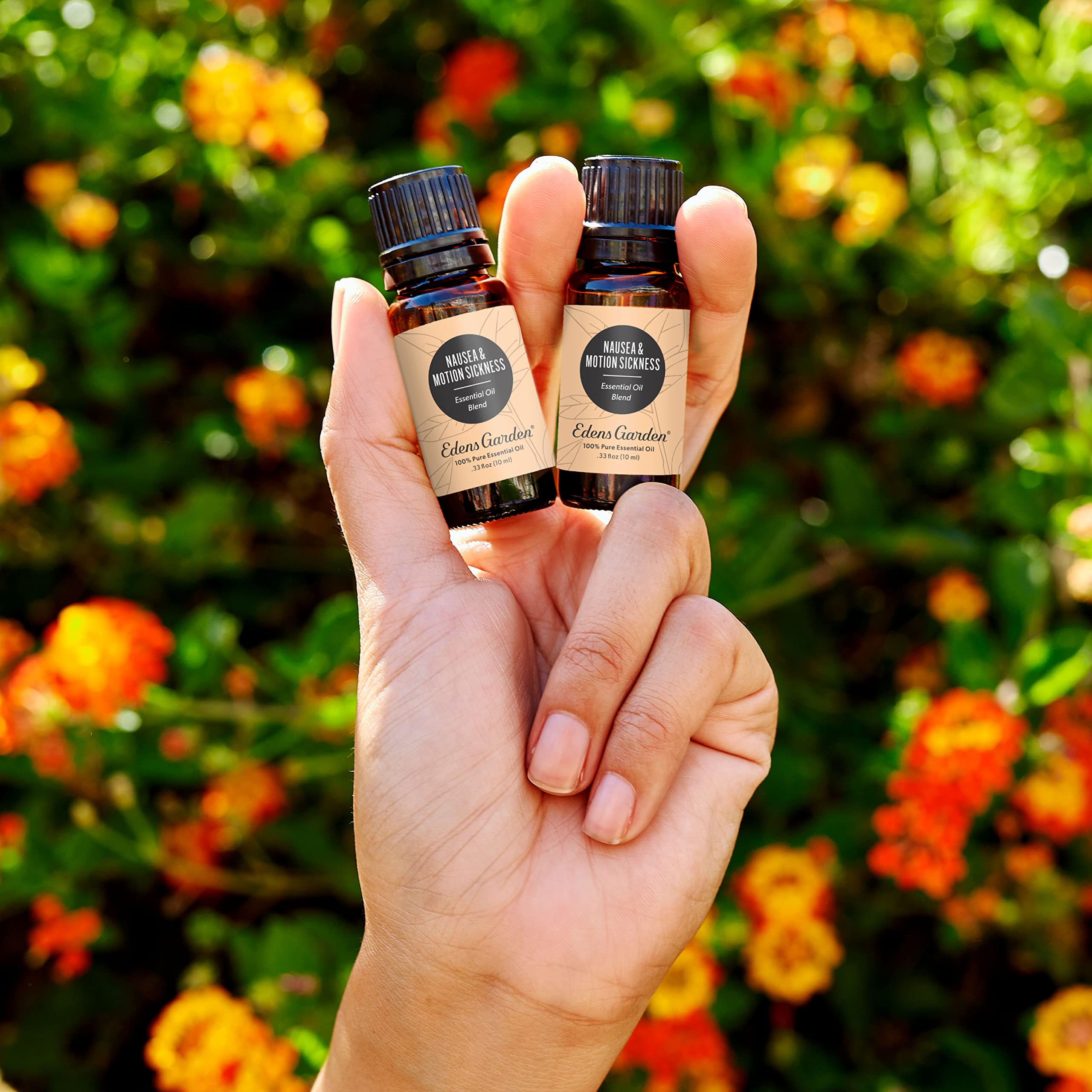 Edens Garden etiqueta con ingredientes claros y beneficios aromáticos